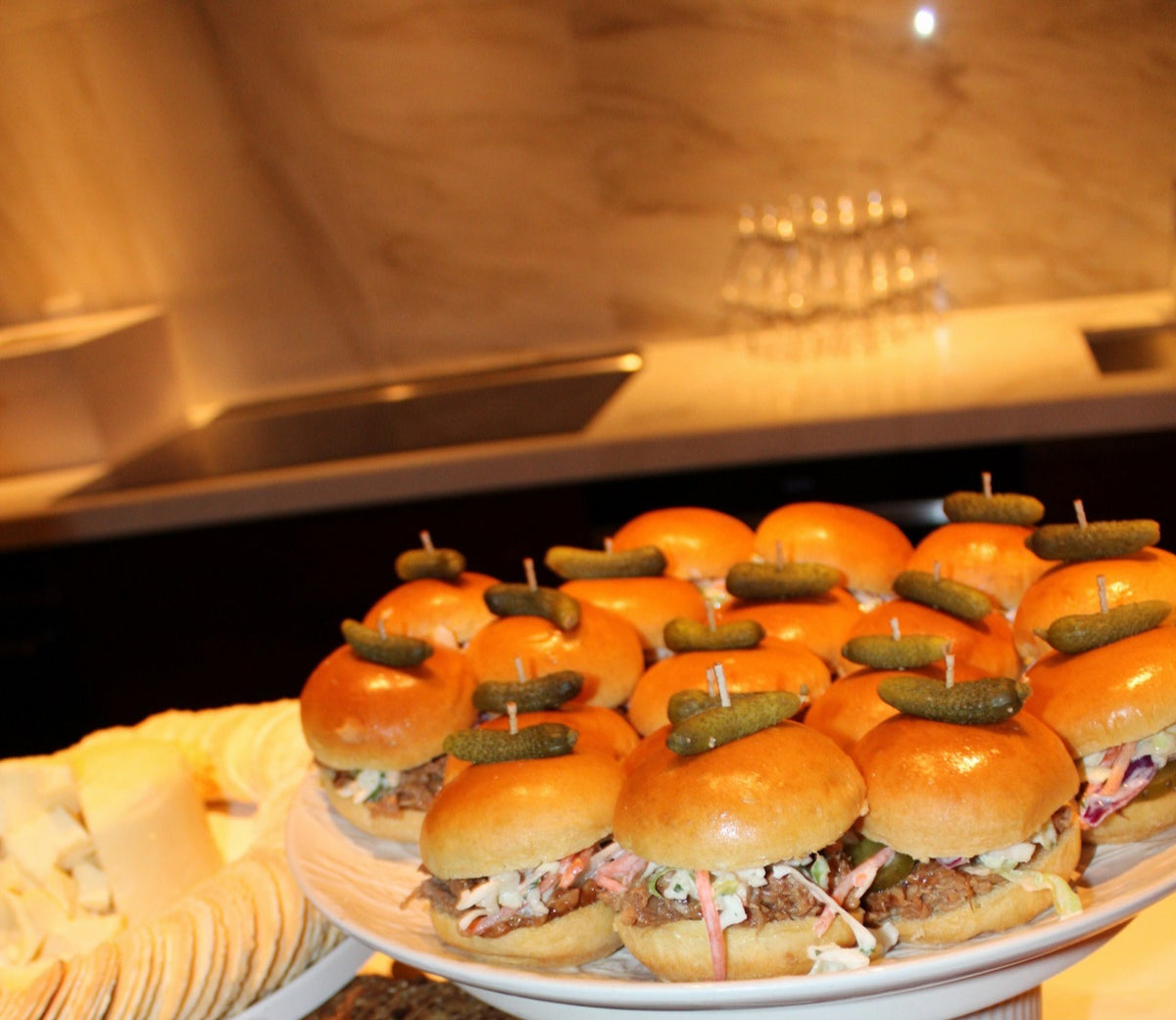 Pulled Pork Sliders with Coleslaw & Pickles (20)