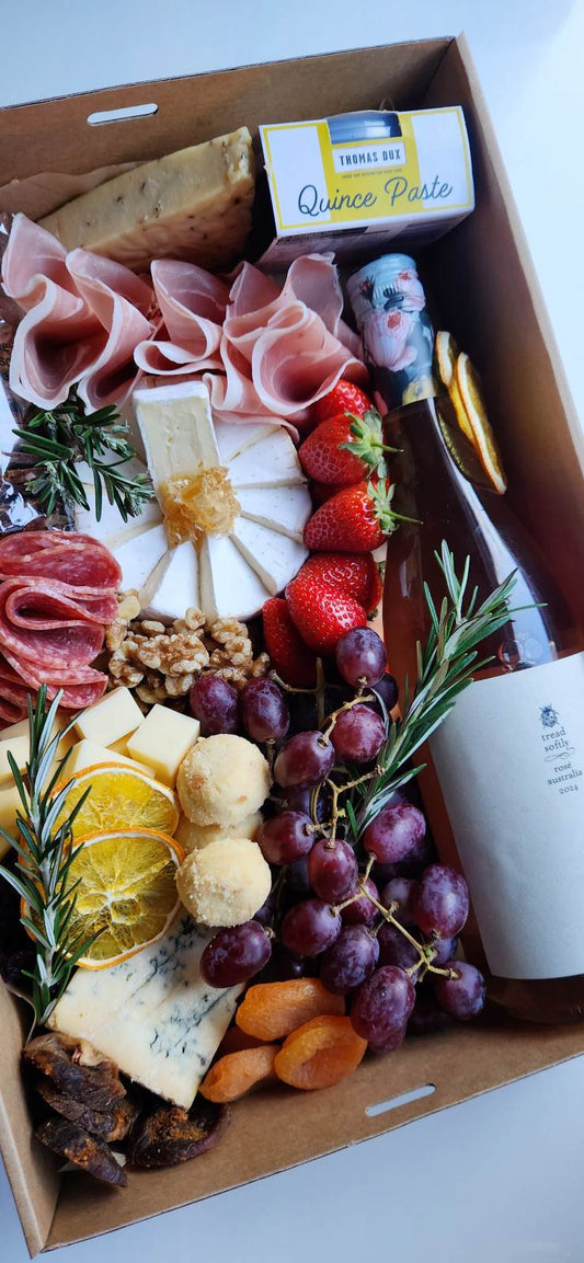 Cheese Gift Box with Wine